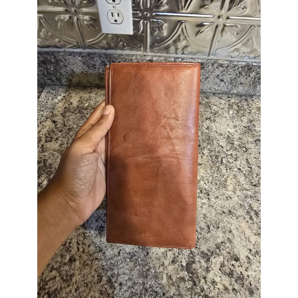 New Celtic Knot Handcrafted Brown Leather Travel Portfolio - Picture 5 of 5
